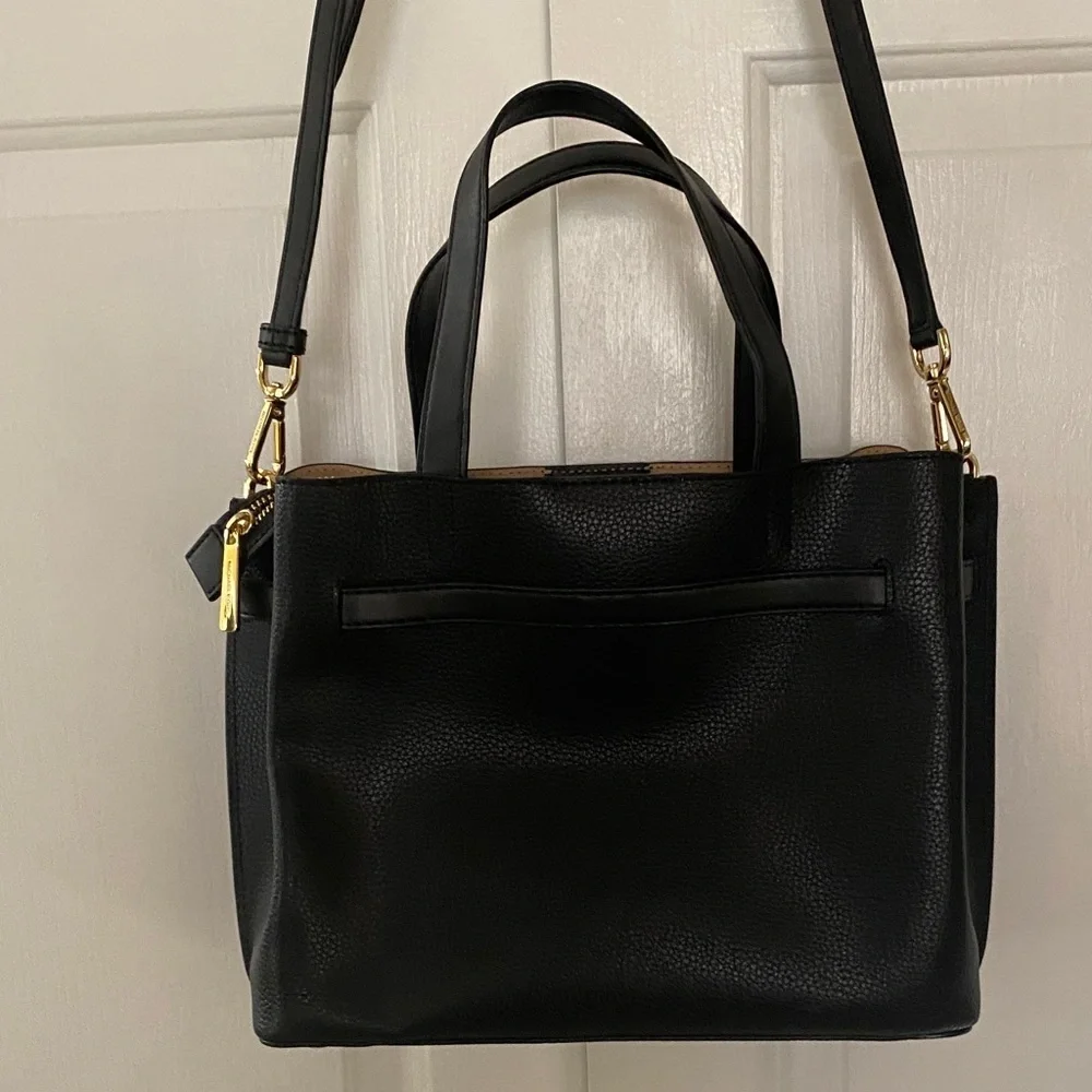 Michael Kors Black Shoulder Bag with Gold Accents